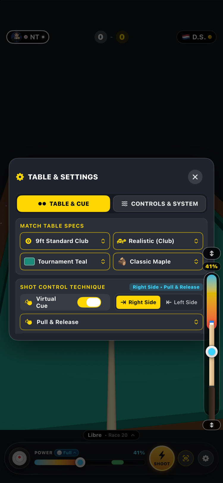 Table & Cue Customization