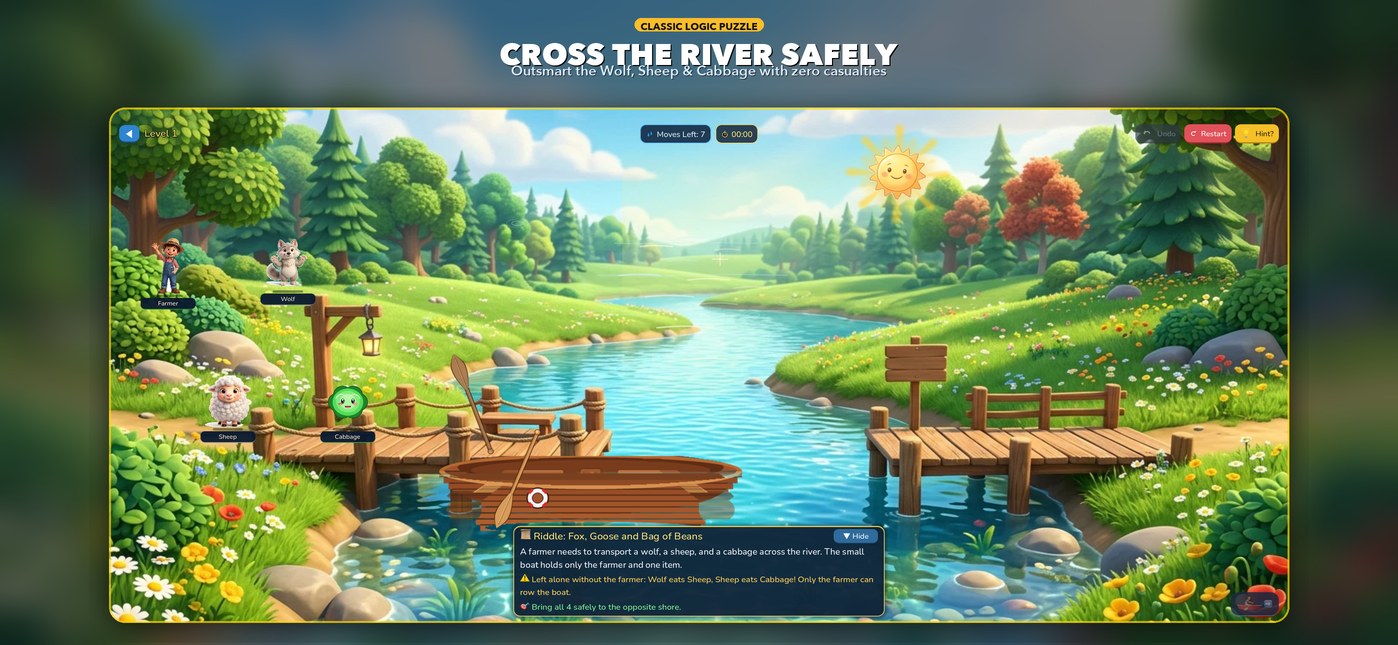 Stage 1: Wolf, Sheep & Cabbage River Crossing
